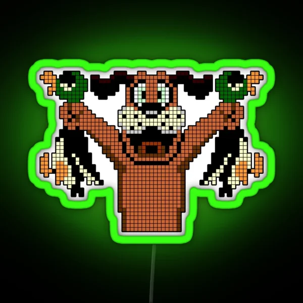 Duck Hunt Video Game Dog RGB Neon Sign