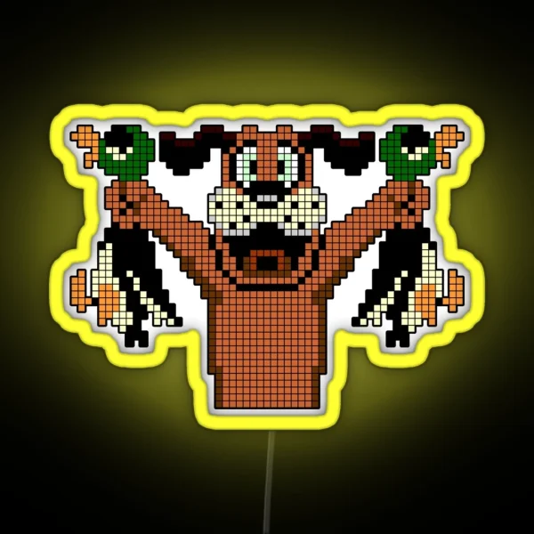 Duck Hunt Video Game Dog RGB Neon Sign