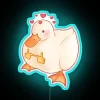 Romantic Waterfowl Love Sign, Neon Pink Blue Green Colorful Glow