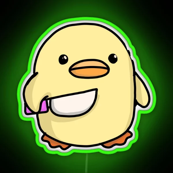 Duck With The Knife Eva Kiseleva RGB Neon Sign