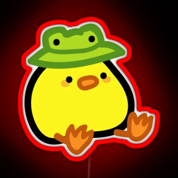 Ducky In Frog Hat RGB Neon Sign