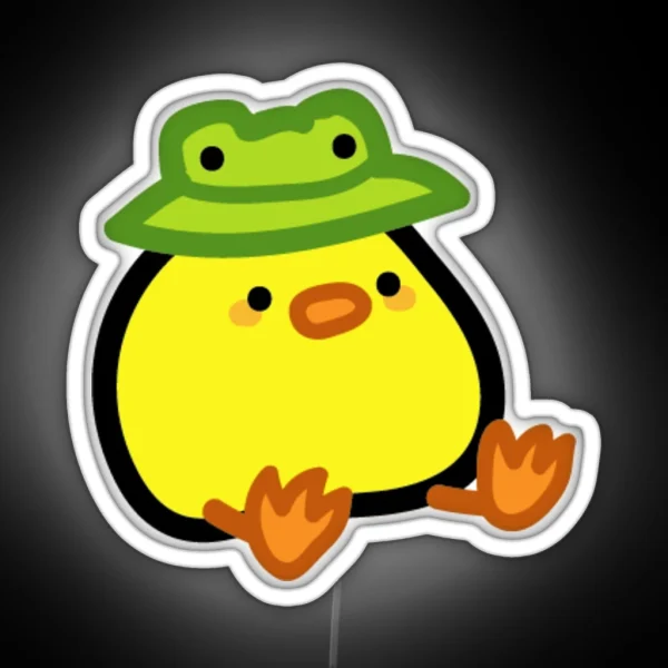 Ducky In Frog Hat RGB Neon Sign