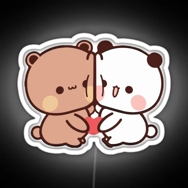 Dudu Bear And Bubu Panda S Love Story RGB Neon Sign