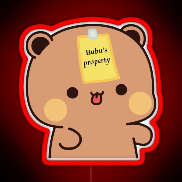 Dudu Brownie Bear Is Panda Bubu S Property RGB Neon Sign