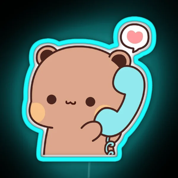 Dudu Is Making A Call To His Bubu Cute Panda Bear RGB Neon Sign