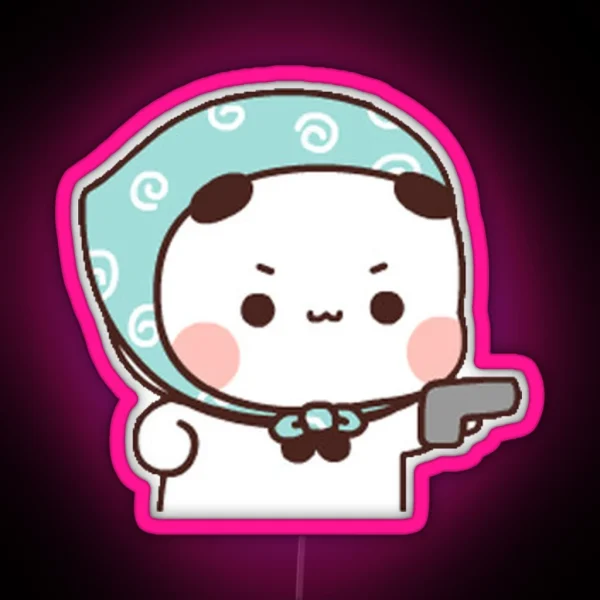 Dudu Peach Cat Cute Bum Bum RGB Neon Sign
