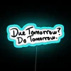 Geometric RGB Neon Sign with 'Due' and 'Do' Motivational Design