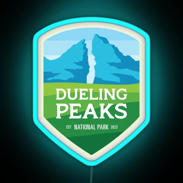 Dueling Peaks National Park RGB Neon Sign