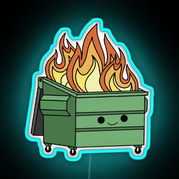 Dumpster Fire Vinyl RGB Neon Sign