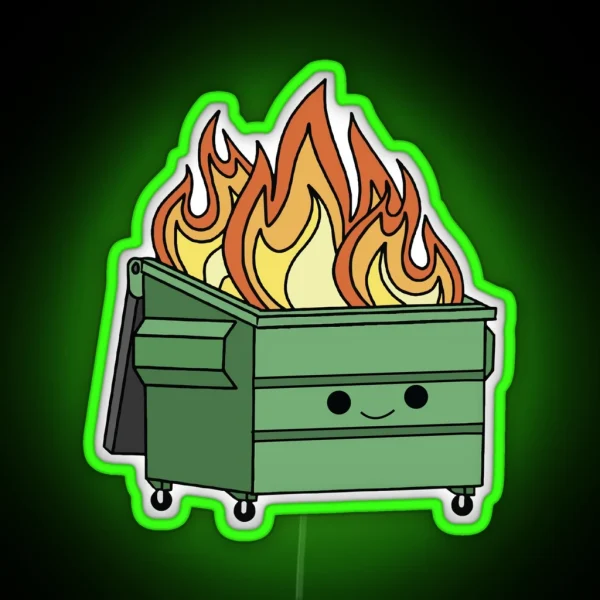 Dumpster Fire Vinyl RGB Neon Sign