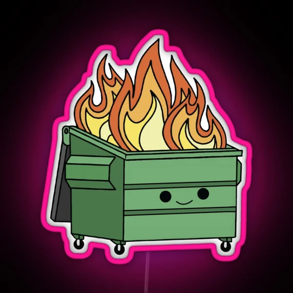Dumpster Fire Vinyl RGB Neon Sign