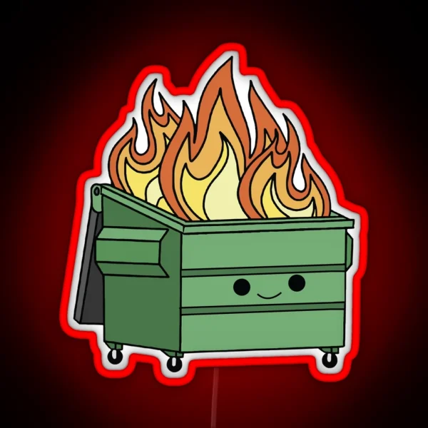 Dumpster Fire Vinyl RGB Neon Sign