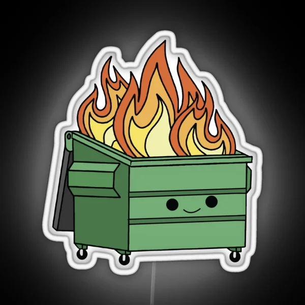 Dumpster Fire Vinyl RGB Neon Sign