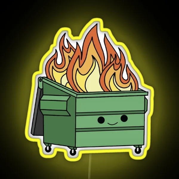Dumpster Fire Vinyl RGB Neon Sign