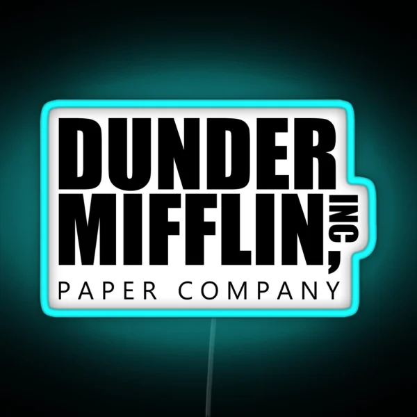 Dunder Mifflin Logo B W Led RGB Neon Sign