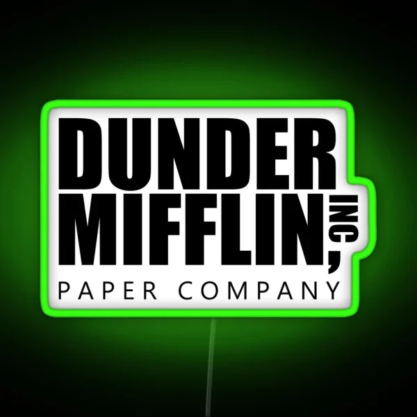 Dunder Mifflin Logo B W Led RGB Neon Sign
