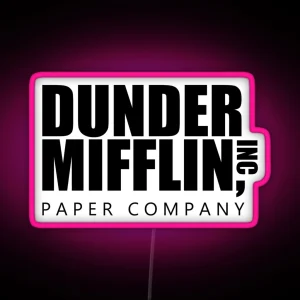 Dunder Mifflin Logo B W Led RGB Neon Sign