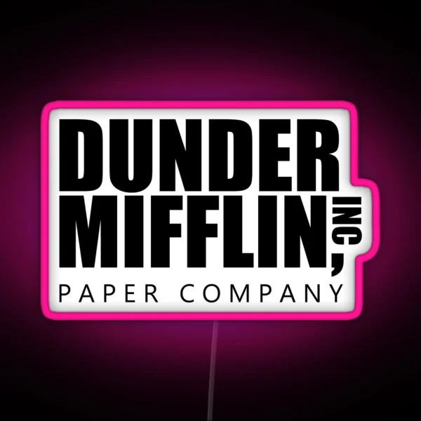 Dunder Mifflin Logo B W Led RGB Neon Sign