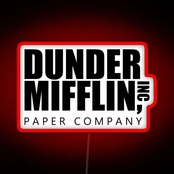 Dunder Mifflin Logo B W Led RGB Neon Sign