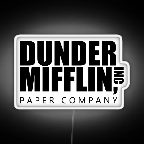 Dunder Mifflin Logo B W Led RGB Neon Sign