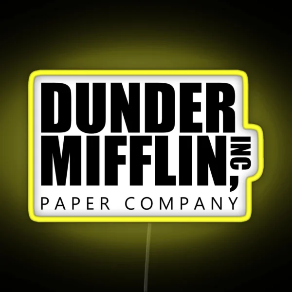 Dunder Mifflin Logo B W Led RGB Neon Sign
