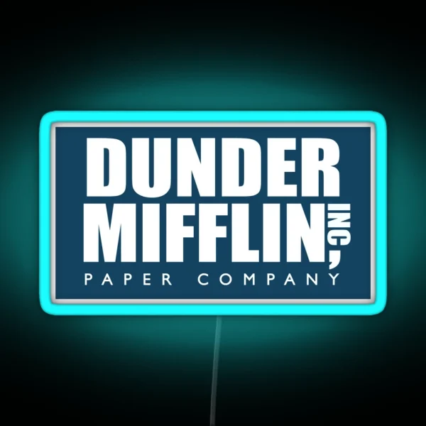 Dunder Mifflin Logo RGB Neon Sign
