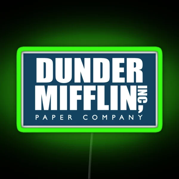 Dunder Mifflin Logo RGB Neon Sign