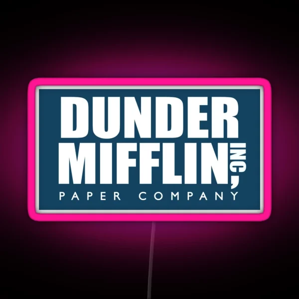 Dunder Mifflin Logo RGB Neon Sign