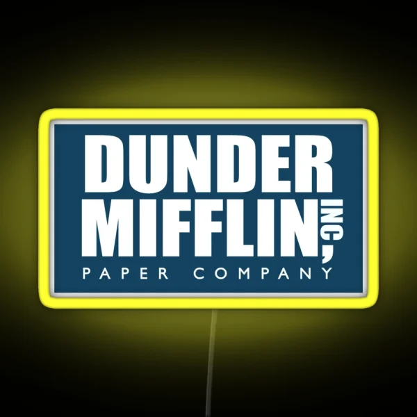 Dunder Mifflin Logo RGB Neon Sign