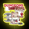 Dungeons & Dragons themed RGB neon sign with cat graphics