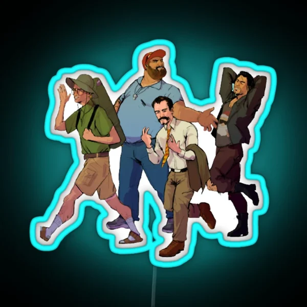 Dungeons And Daddies Main Characters Classic RGB Neon Sign