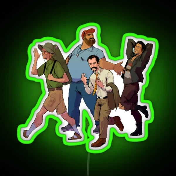 Dungeons And Daddies Main Characters Classic RGB Neon Sign