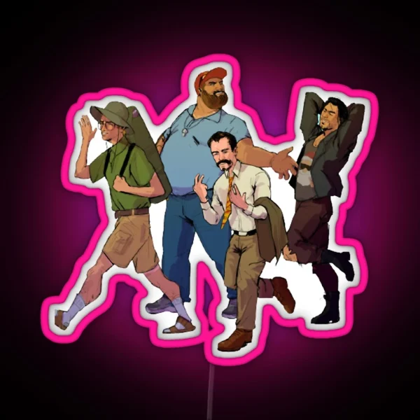 Dungeons And Daddies Main Characters Classic RGB Neon Sign