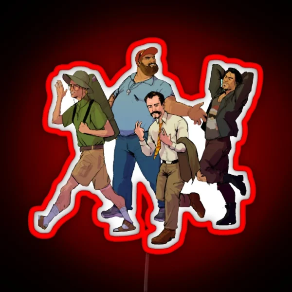 Dungeons And Daddies Main Characters Classic RGB Neon Sign