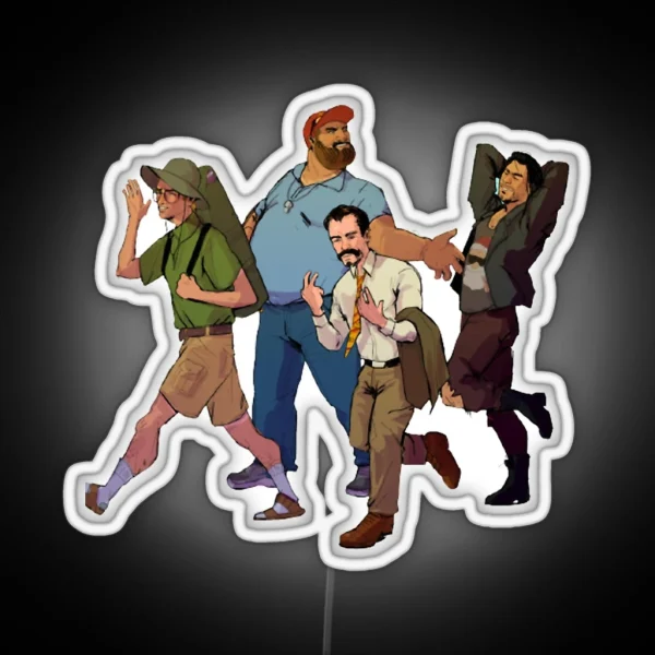Dungeons And Daddies Main Characters Classic RGB Neon Sign