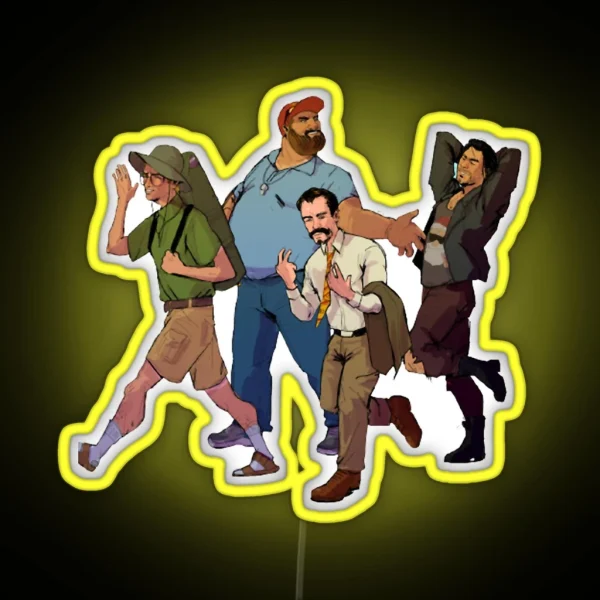 Dungeons And Daddies Main Characters Classic RGB Neon Sign