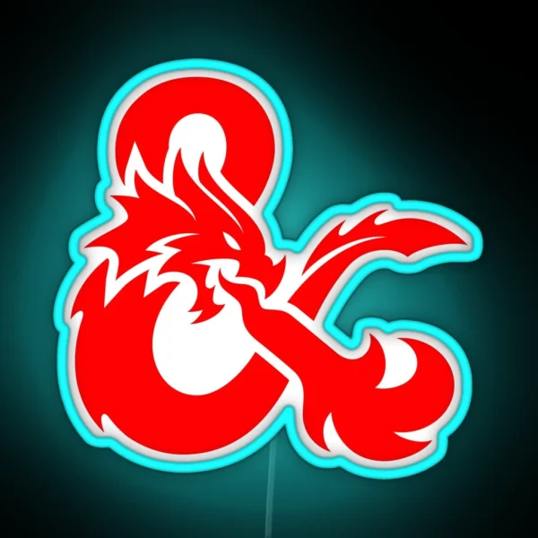 Dungeons And Dragons Logo RGB Neon Sign