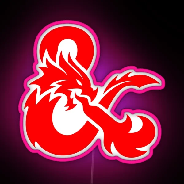 Dungeons And Dragons Logo RGB Neon Sign