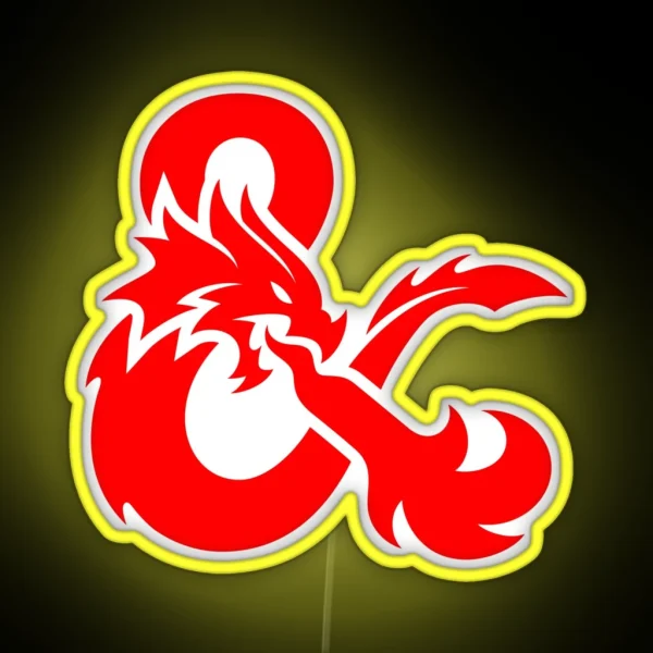 Dungeons And Dragons Logo RGB Neon Sign