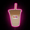 Vibrant Dunkin Donuts cup design illuminated with colorful RGB neon lights.