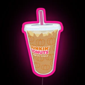 Dunkin Donuts Pumpkin Iced Coffee RGB Neon Sign