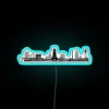 Vibrant Durham Skyline LED Sign with Color-Changing RGB Lighting Effects