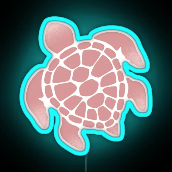 Dusty Pink Turtle RGB Neon Sign