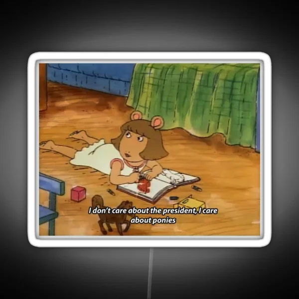 DW Arthur I Care About Ponies RGB Neon Sign