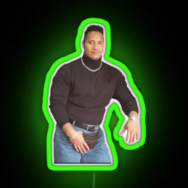 Dwayne The Rock Johnson 1990 S Funny Picture RGB Neon Sign