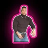 Classic retro style RGB neon sign featuring The Rock's humorous face
