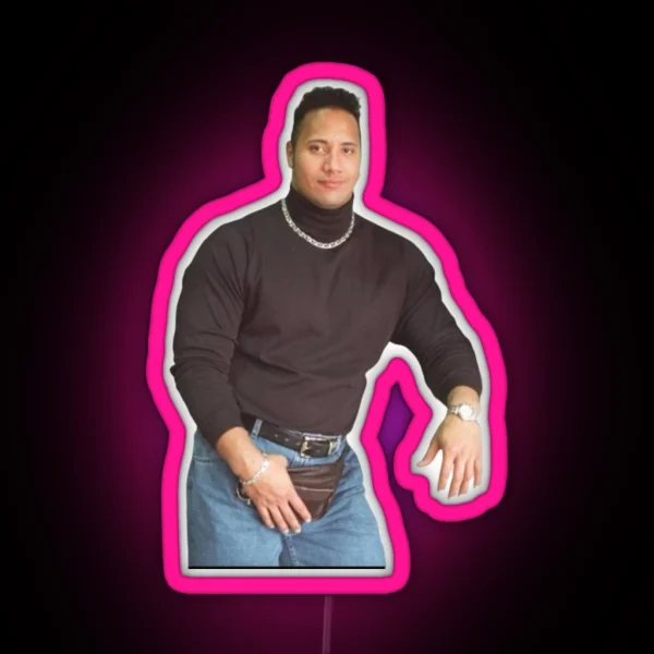 Dwayne The Rock Johnson 1990 S Funny Picture RGB Neon Sign
