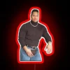 Quirky retro humor of Dwayne 'The Rock' Johnson in neon.
