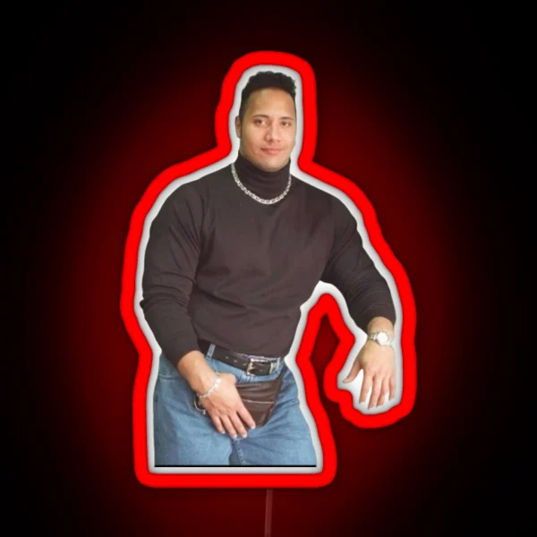 Dwayne The Rock Johnson 1990 S Funny Picture RGB Neon Sign