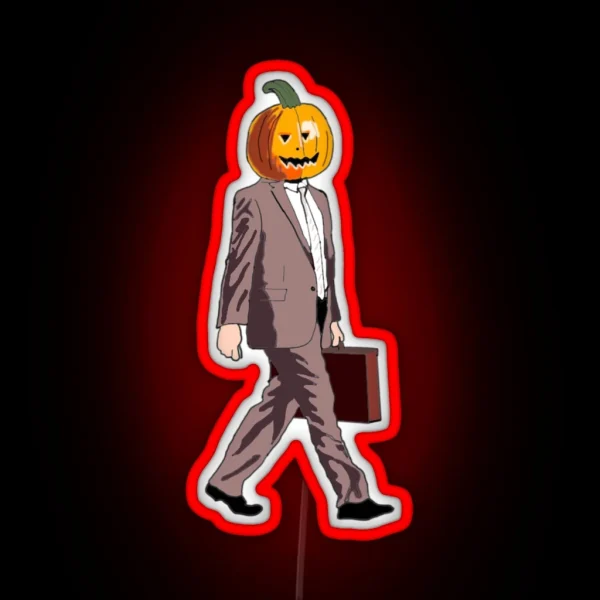 Dwight Pumpkin Head RGB Neon Sign